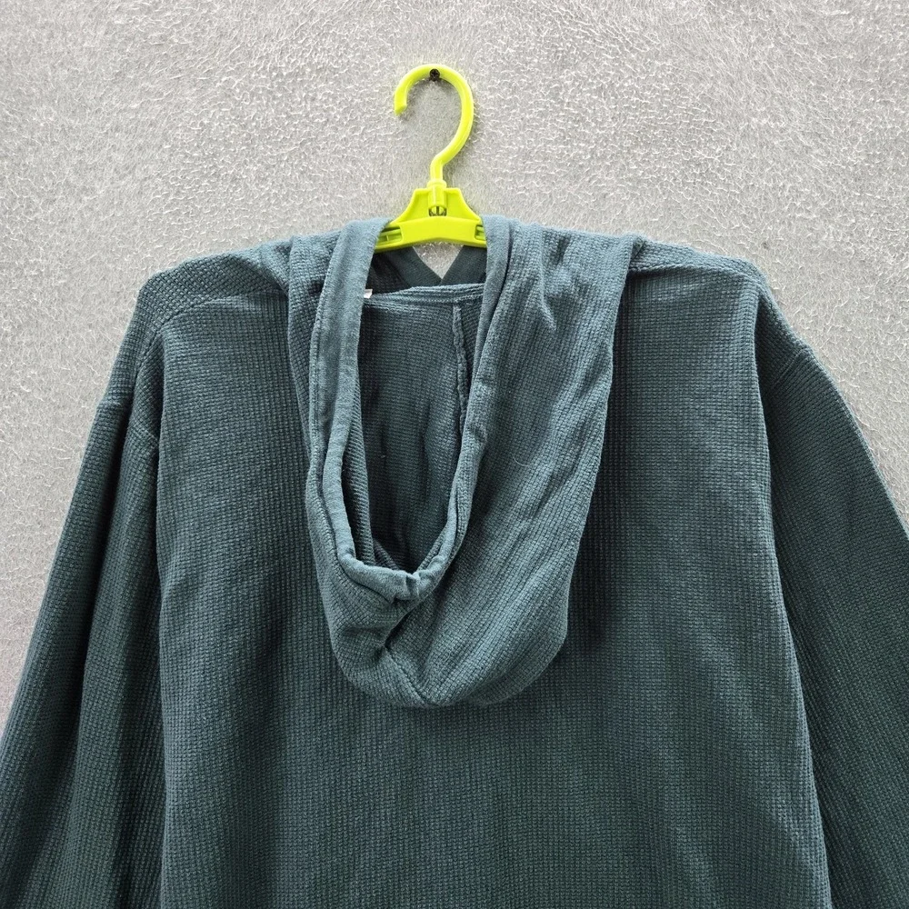 Linksoul Men Sweater XL Green Cashmere Blend Thermal Drawstring‎ Long Sleeve